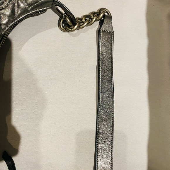 Kurt Geiger Metallic Silver Quilted Shoulder Bag - Picture 7 of 9